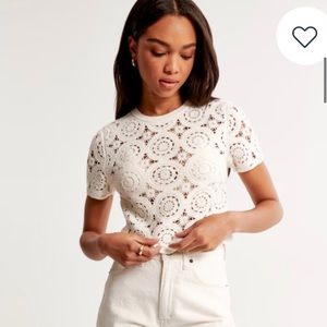 NWT Abercrombie Crochet Tile Tee